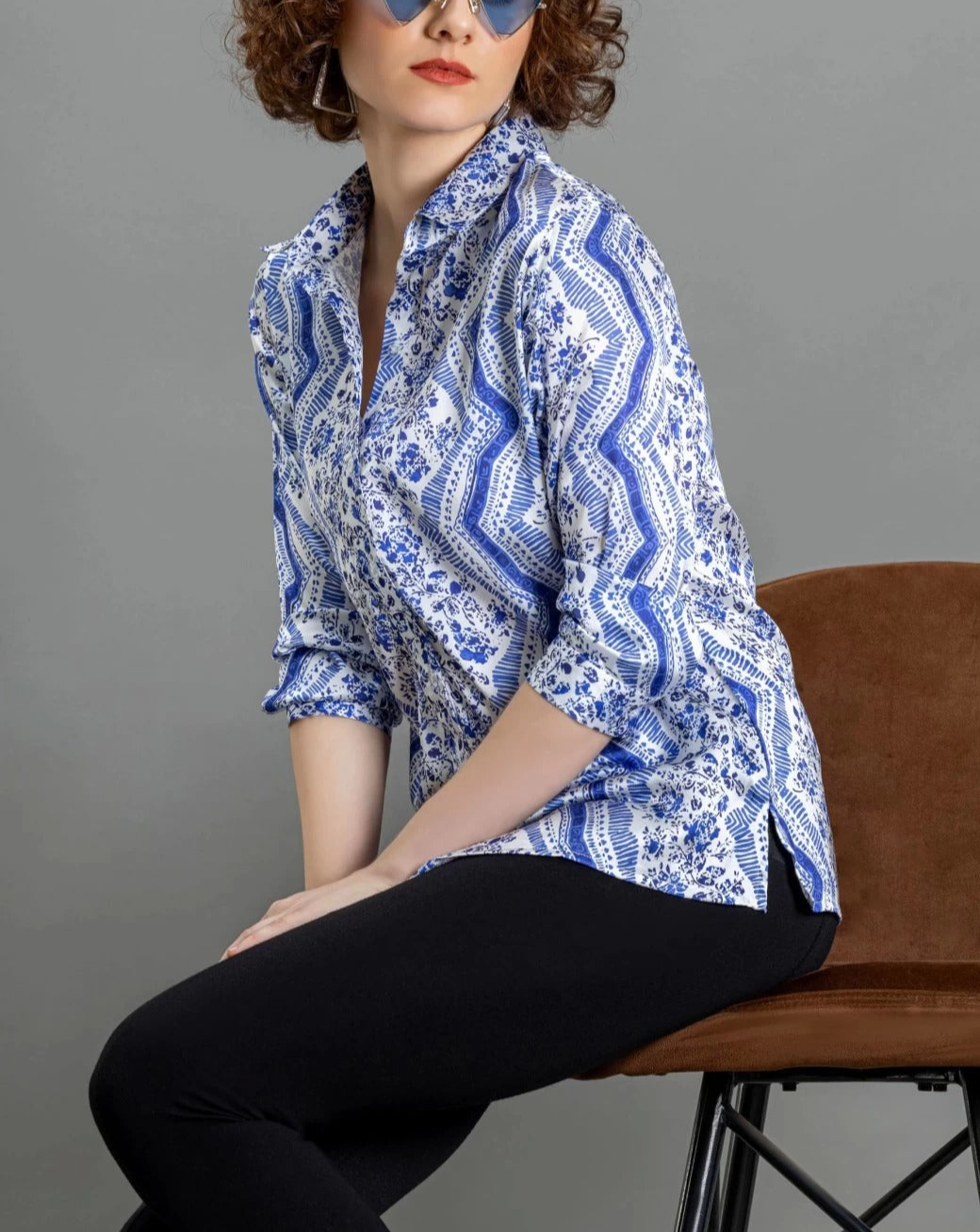 (wholesale 30 pieces) Women's printed shirt B1007R