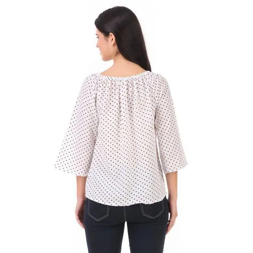 (wholesale 30 pieces)Ladies Printed Off Shoulder Top T1009R