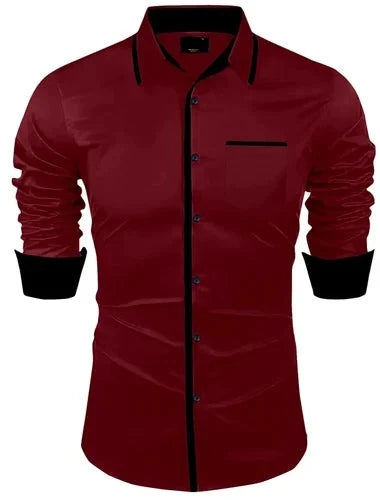 (WHOLESALE) Men Pure Cotton Plain Shirts B1001K