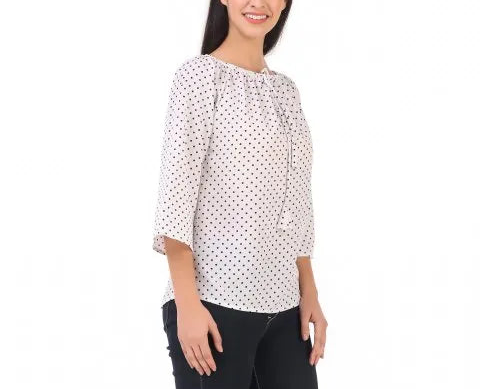 (wholesale 30 pieces)Ladies Printed Off Shoulder Top T1009R