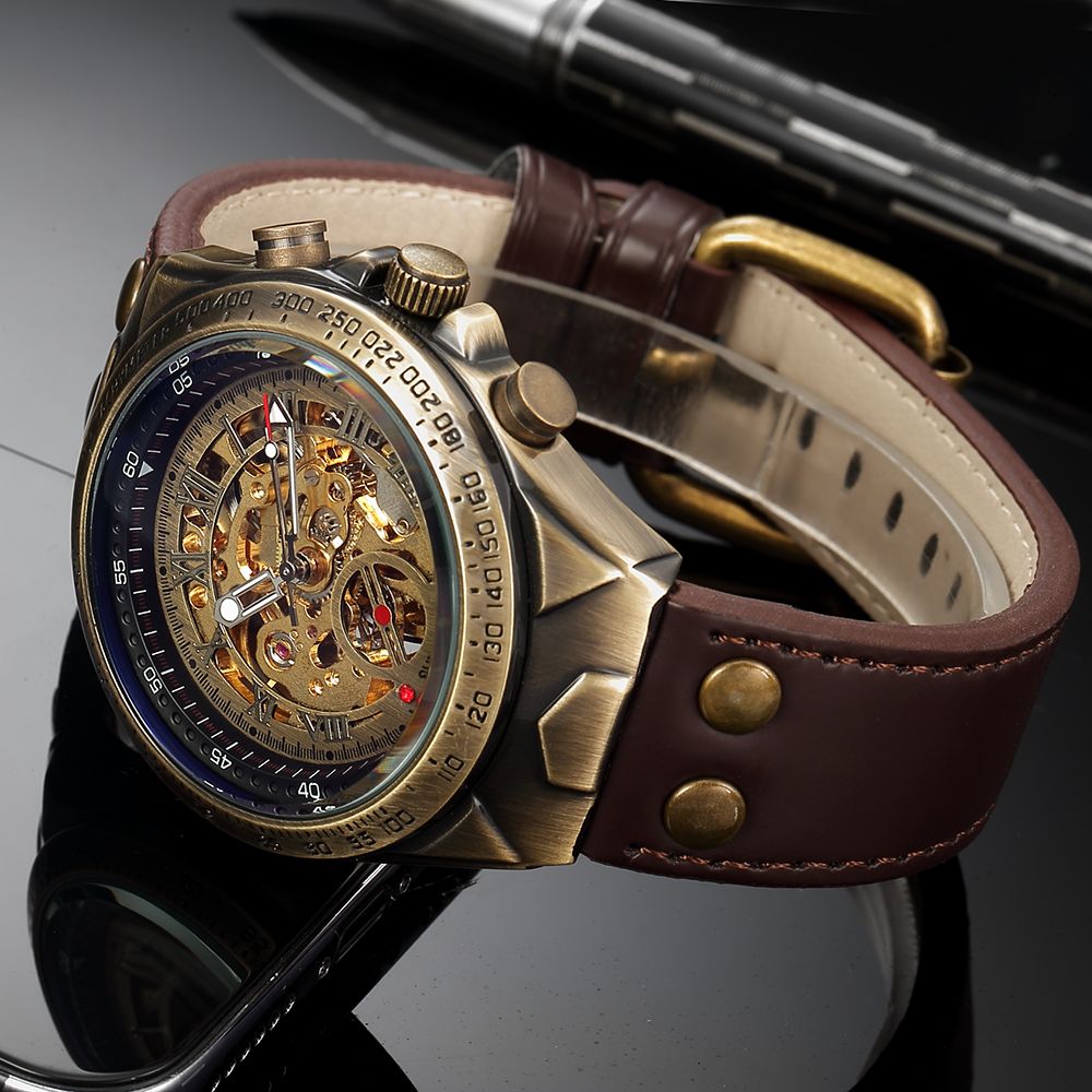 Retro Style Automatic Mechanical Skeleton Watch