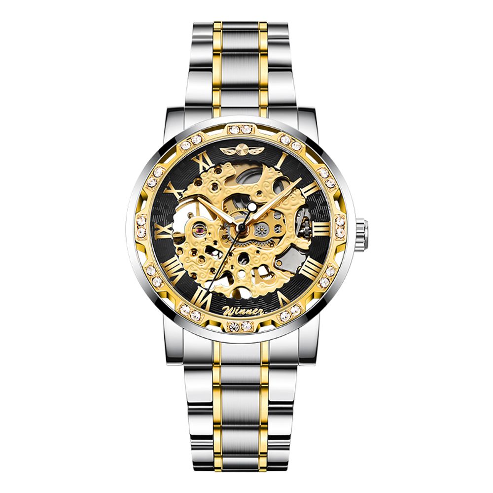 Mens Skeleton Transparent Automatic Watch.