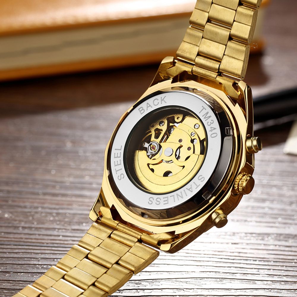 Automatic Stainless Steel Skeleton Watch