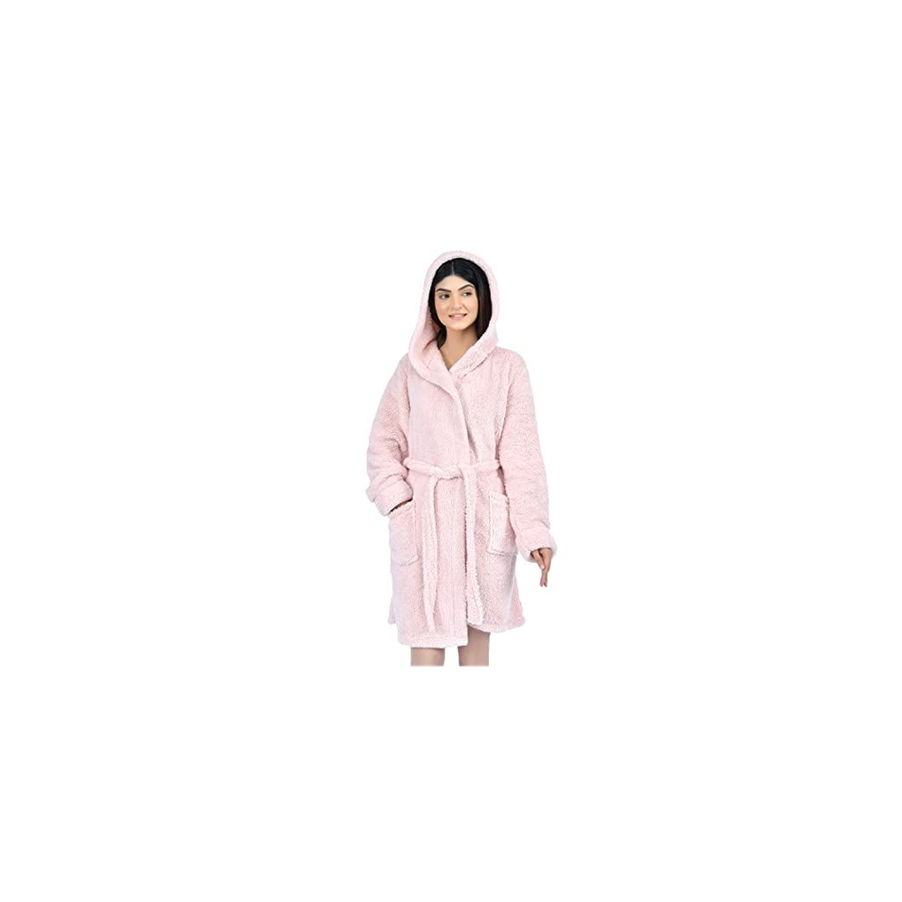 WOMENS LADIES TEDDY BATHROBE M BLSH