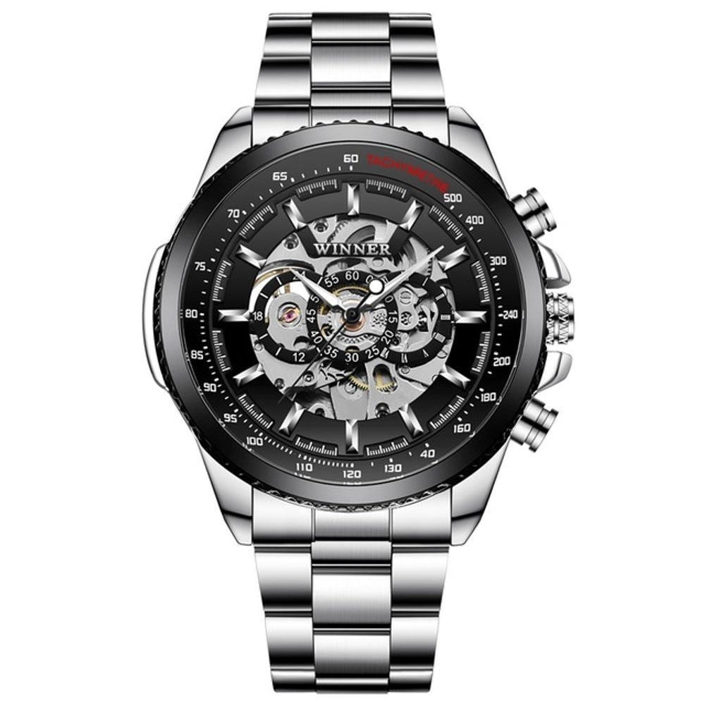 Mens Skeleton Transparent Automatic Watch.