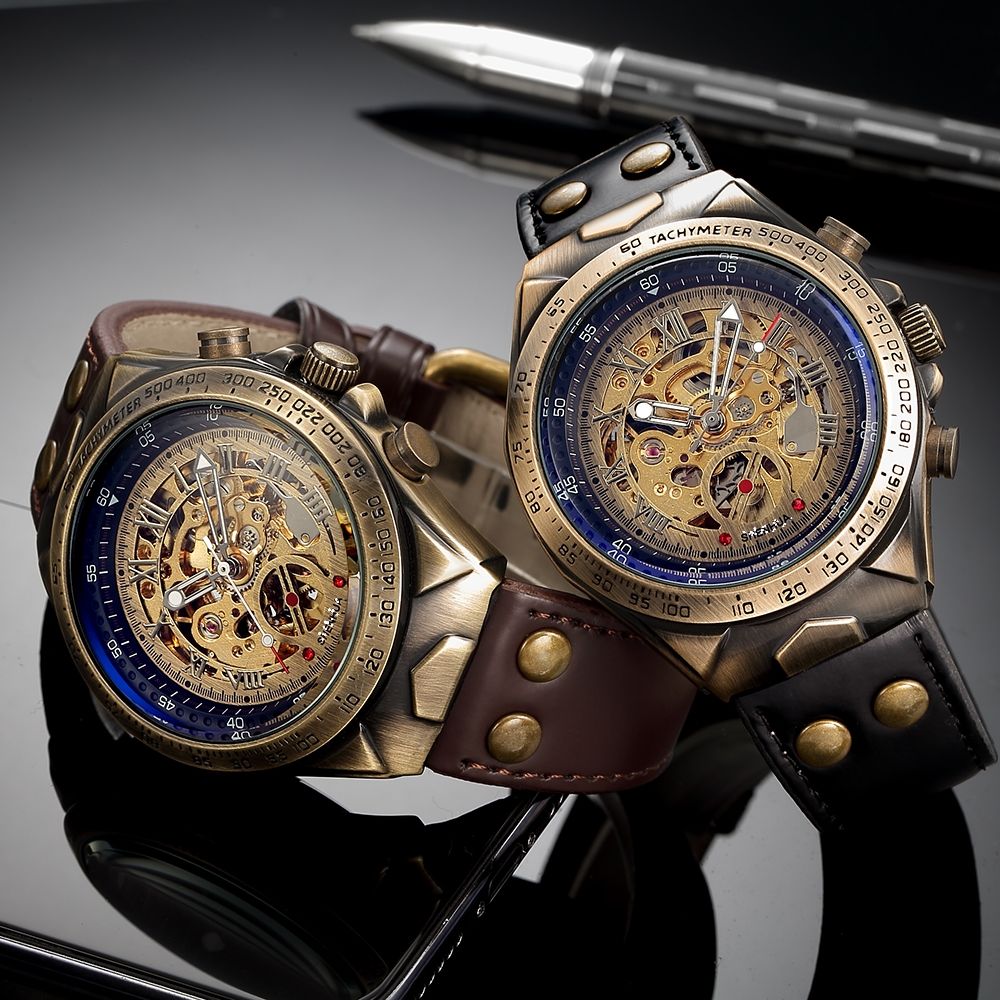 Retro Style Automatic Mechanical Skeleton Watch