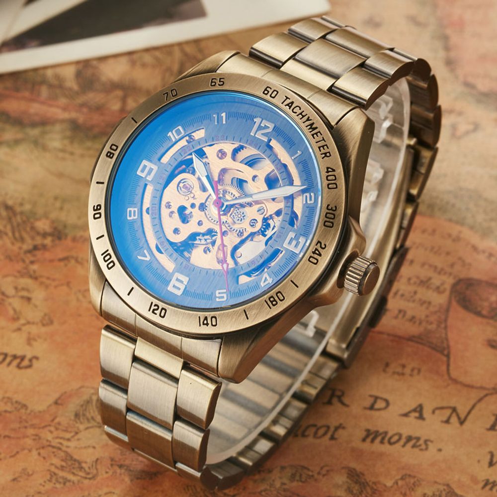 Retro Style Automatic Mechanical Skeleton Watch