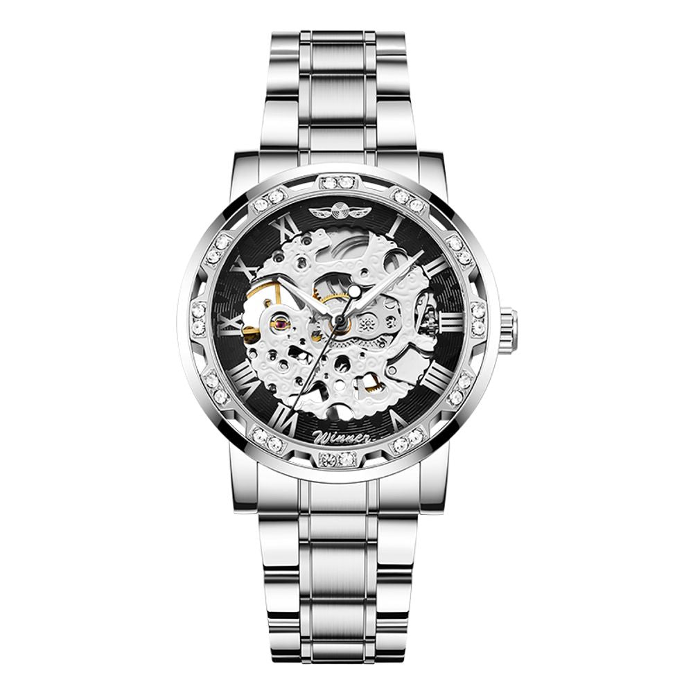 Mens Skeleton Transparent Automatic Watch.