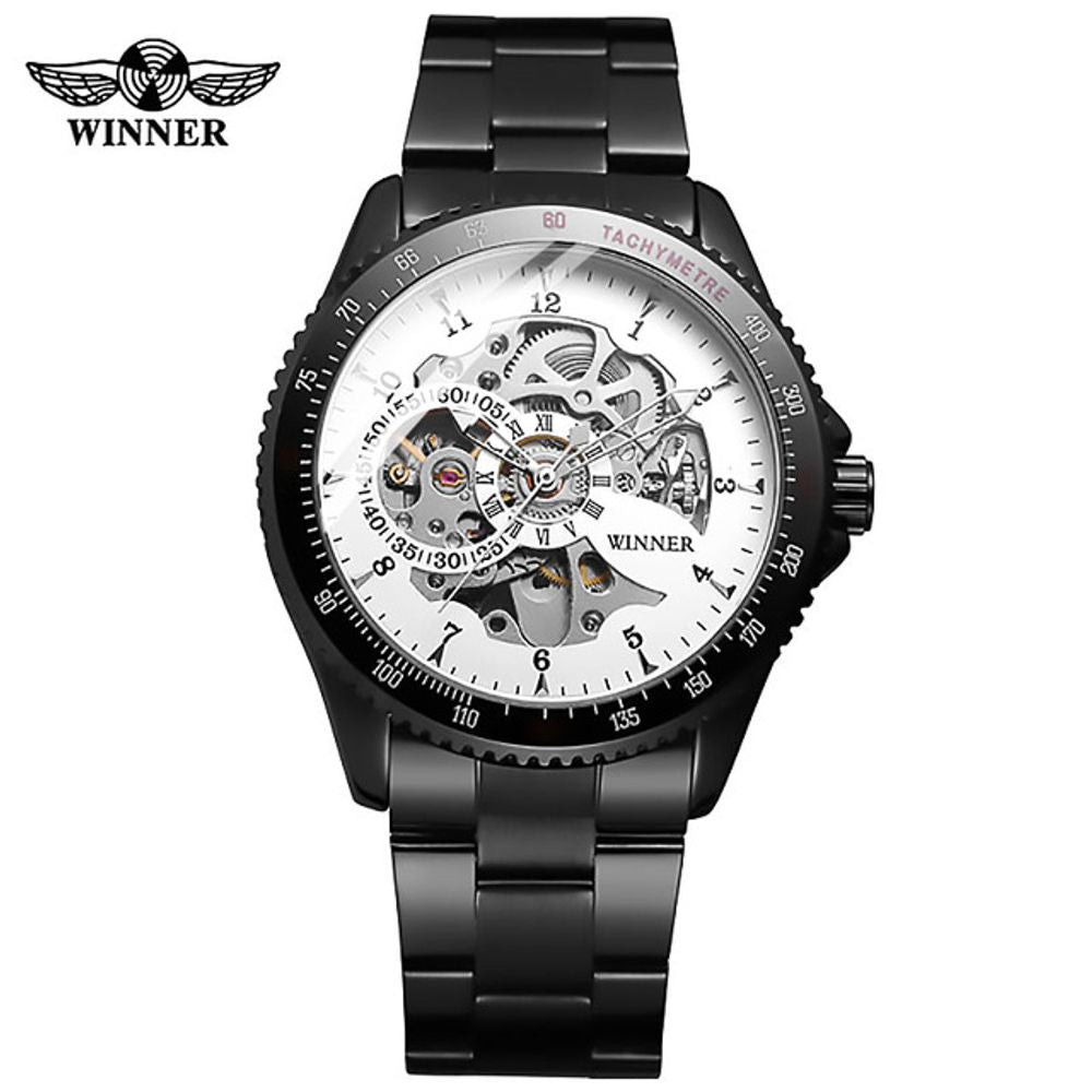 Mens Skeleton Transparent Automatic Watch.