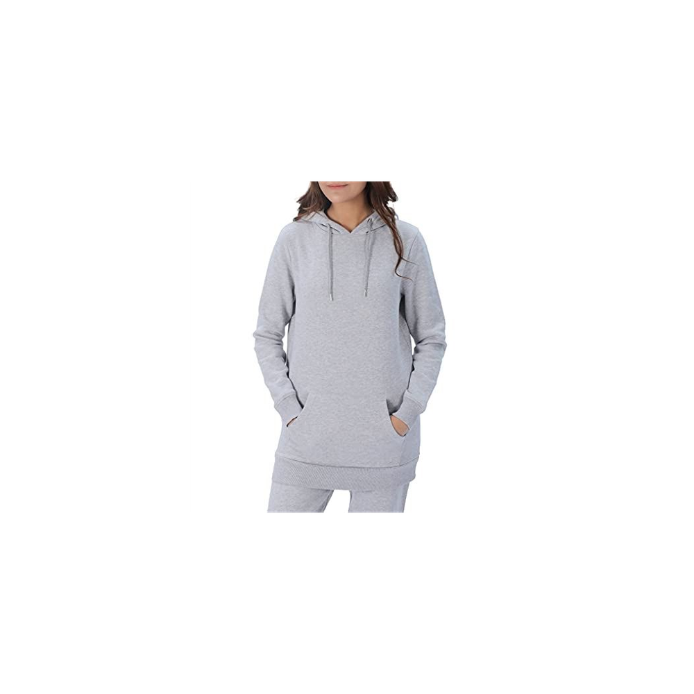 LADIES WOMENS HOODIE GREY MARL L