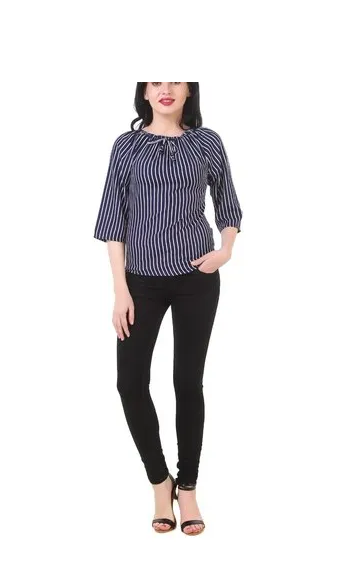 (wholesale 30 pieces)Ladies Printed Off Shoulder Top T1007R