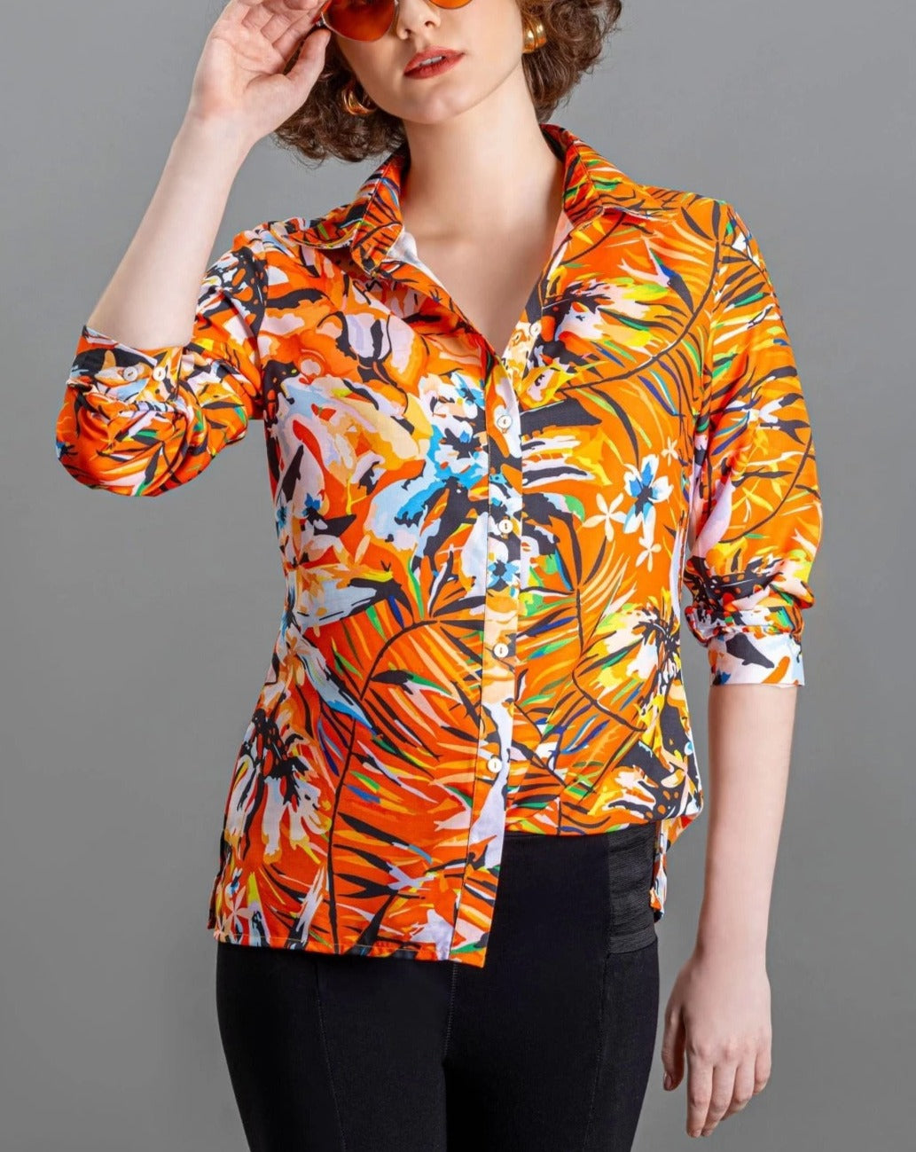 (WHOLESALE) Womens printed shirt B1011K