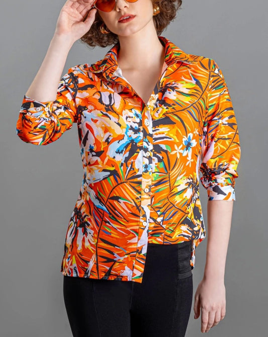 (WHOLESALE) Womens printed shirt B1011K