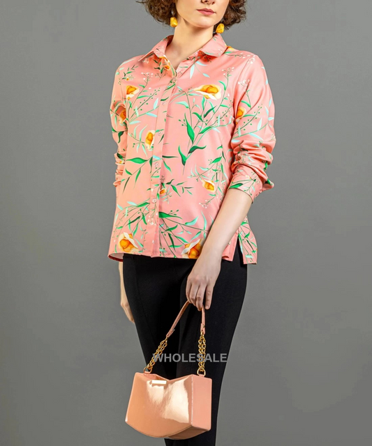 (WHOLESALE) Women's printed shirt B1009R