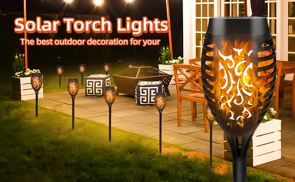 Solar Garden Flickering Flame Lights - 6 Pack