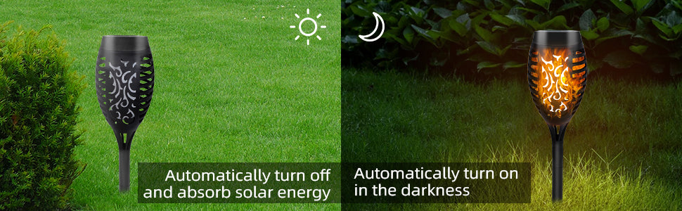 Solar Garden Flickering Flame Lights - 6 Pack