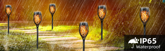 Solar Garden Flickering Flame Lights - 6 Pack