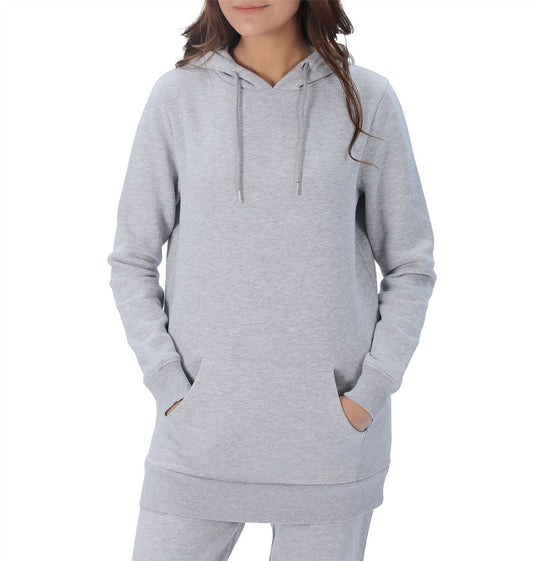 LADIES WOMENS HOODIE GREY MARL L